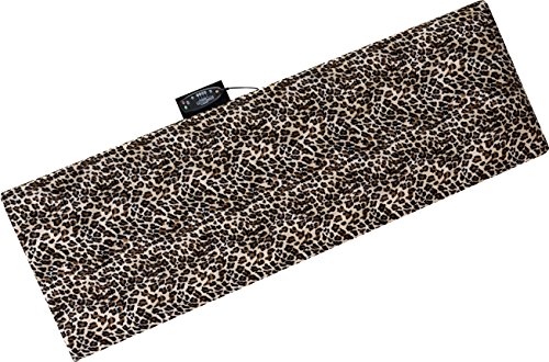 Relaxzen 10-Motor Massage Plush Mat with Lumbar Heat and Removable Cover and Pillow, Leopard