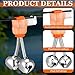 Soulchen 50 Pcs Fishing Rod Bells 2 Inch Double Bell Bite Alarms with Spiral Clip Portable Reusable Bite Indicator for Night Fishing (Orange)