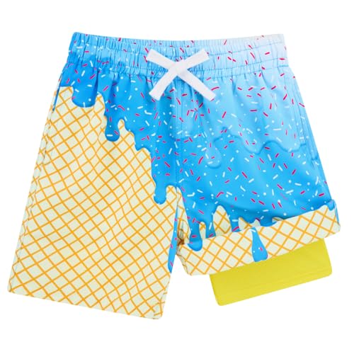 Ice Cream Bathing Suits with Compress Big Boy Board Shorts Size 10-12T
