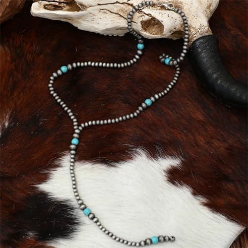 Navajo Pearl Bow Necklace Turquoise Necklace for Women Western Jewelry for Women Cowgirl Western Y Necklace2