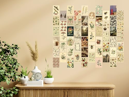 Image of Craft Qila Cottagecore Vol 1 Pack of 54 Aesthetic Wall Collage Kit, Girl Room Decor, Dorm Decor, Photo Collage Kit, Wall Collage