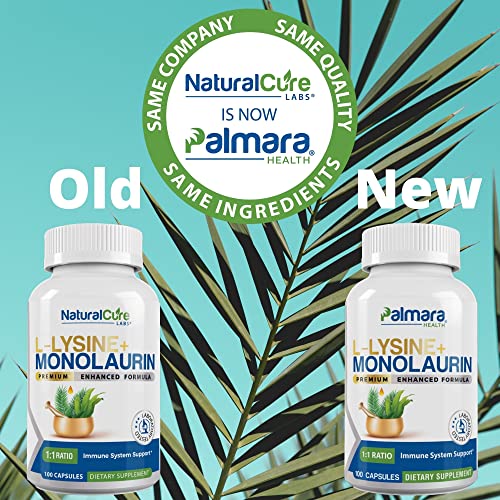Palmara Health L-Lysine + Monolaurin 600Mg 1:1 Ratio, 1 Pack, 100 Capsules #TOP1
