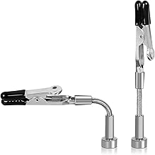 TVETE Solder Clip Stand, Magnetic Clamp, Set of 2, Small, Metal Fixing Clips, Bending, Insulated, Strong Magnetic Base, High Friction, Adjustable, Easy to Use, Soldering Iron Set, Circuit Board