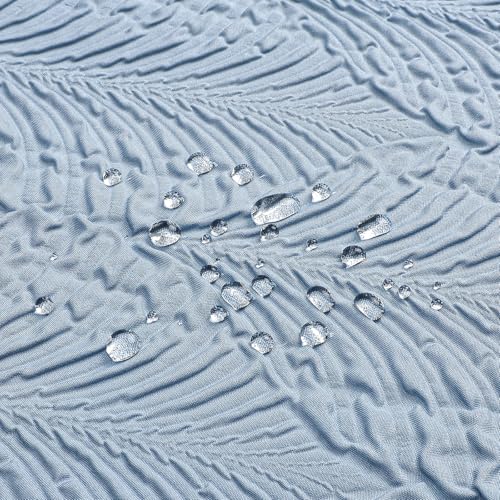 Gibelle 72x78 Long Shower Curtain, Fog Blue 3D Embossed Half Bath Curtain by Gibelle - Used condition - Image 5