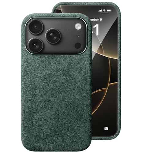 Coque iPhone 17 Pro MagSafe lavable protection ultra-fine anti-rayures daim vert
