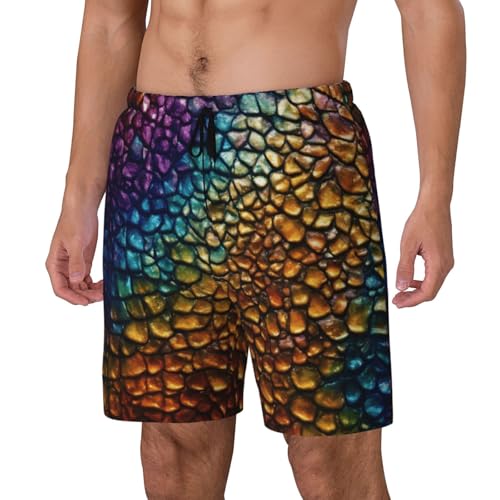 Classic Snake Skin Print Men Stylish Functionality Swim Trunks Breathable Beach Shorts Surfing Gym Fishing2
