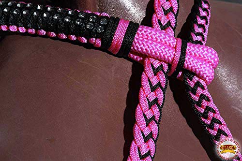 HILASON Cavalo Western Tack Poly Rope Halter Laranja | Cabeçotes Ocidentais para Cavalos | Cabeçotes