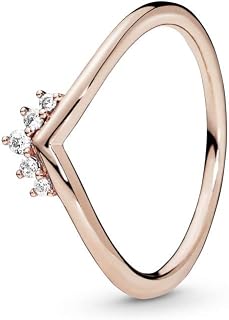 PANDORA Wishbone-Ring Tiara, 14-karätig Roségold-vergoldet, mit klarem Cubic Zirkonia