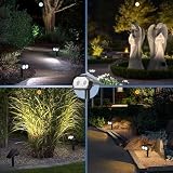 Zestaw 4 reflektorów zewnętrznych LED Quntis 26LEDs, wodoodporne zewnętrzne oświetlenie słoneczne IP65 z 3 kolorami i 6 trybami, kabel ładujący USB C, zewnętrzny reflektor słoneczny
