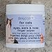 Dexypaws: Eyes, Ears & Nose Finger Wipes - Cat - 100ct Soft Cleansing Wipes, Unscented, Pet Safe, Daily Grooming & Care, Control Design, Pre-Moistened