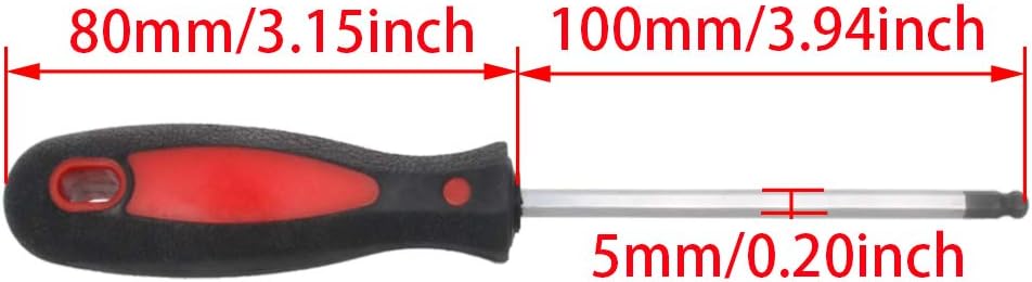 Utoolmart 5mm x 100mm Ball Head Precision Screwdriver Hex Design Wrench Hand Tool 1Pcs