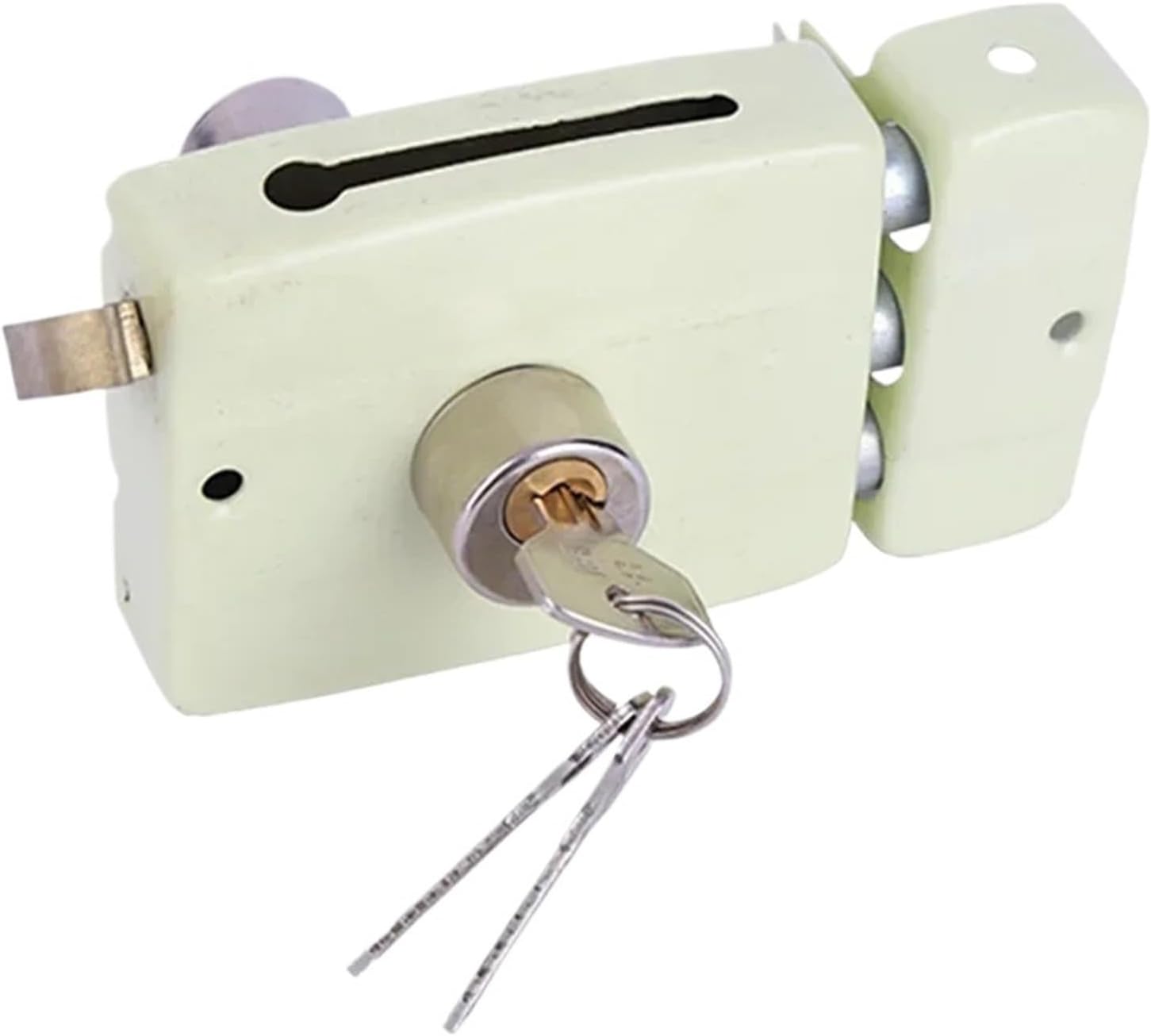 Exterior Iron Door Locks Security Anti-Theft Lock Multiple Insurance Wood Gate for Furniture Hardware Lock Pick(Straight Tongue)