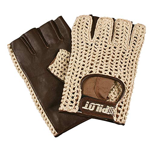PILOT 71415 1, Guantes guía de Medio Dedo - M - Marrón