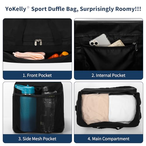 Image of Gym Bag 20 inch Sport Duffle Bag for Men, Black | 40L, Weekender, Travel