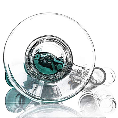 RORA Water Pipe Thick Recycler Handmade Glass Bong with Percolator Pipes with 14 mm Joint Banger (Lack Green with Quartz… – Bild 5