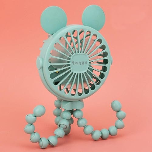 Mini ventilador portátil para cochecito de bebé, soporte en forma de pulpo, ajustable, portátil, carga USB, enfriador de aire, ventilador de viaje