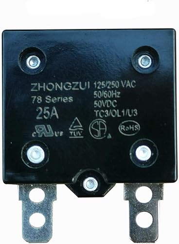 25A 125/250VAC 50/60Hz 50VDC Fusible de relé de reinicio automático, interruptor térmico Disyuntor Protector de sobrecarga de corriente niños