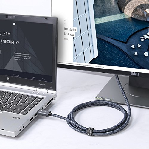 iVANKY 4K Cavo DisplayPort 2m [4K@60Hz, 2K@165Hz, 2K@144Hz] Display Port Cavo alta velocità per PC, Laptop, TV – Nylon Intrecciato, Protezione in Alluminio Sottile