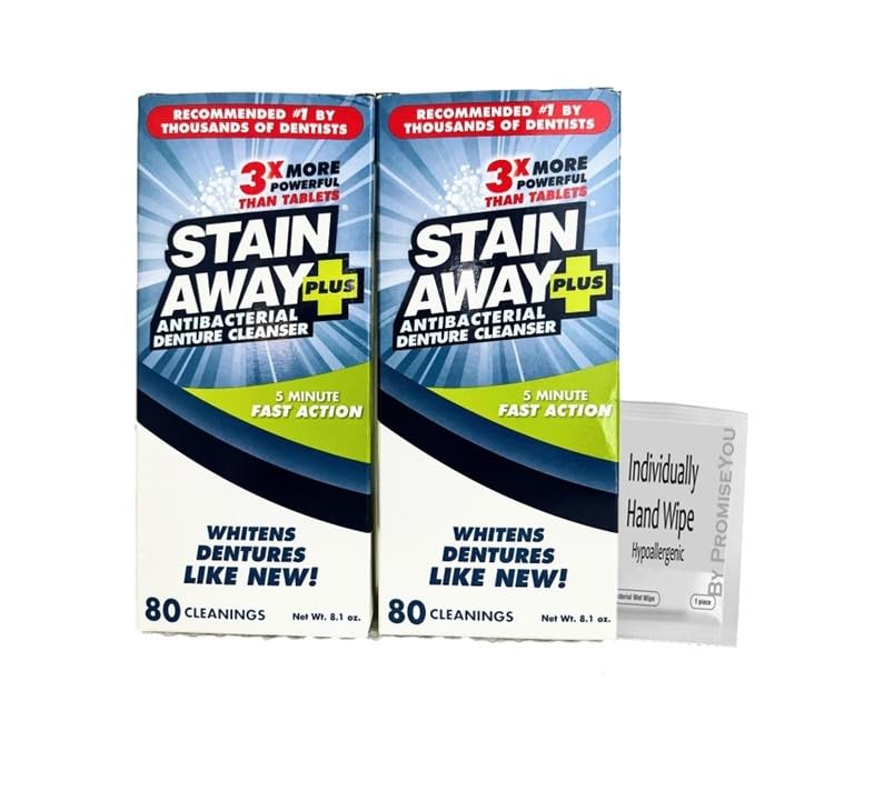 StainAway Plus Denture Cleanser 5-Minute Fast Action 8.1oz. 2 pack