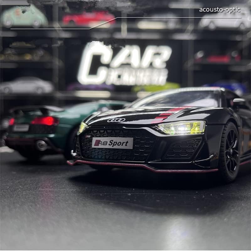 Image of SPITEN Audi R8 1:24 Diecast Scale Model Metal Pull Back Toy car for Kids with Openable Doors & Light, Music Toy Vehicle for Kids - Colors as Per Stock