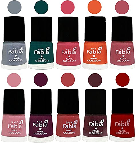 Image of ALL IN ONE (PACK OF 10), Long Lasting Glossy Nail Polish, 6 ml Each, All Vibrant Colours,02073