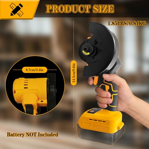 4\"Blades Cordless Cut Off Tool Compatible with Dewalt 20V MAX Battery, 12000RPM Tile Saw Brushless Compact Cutter with 8Pcs 4\" Saw Blades,Tile Cutter for Tile/Soft Metal/Wood/Metal/Plastic (Tool Only)