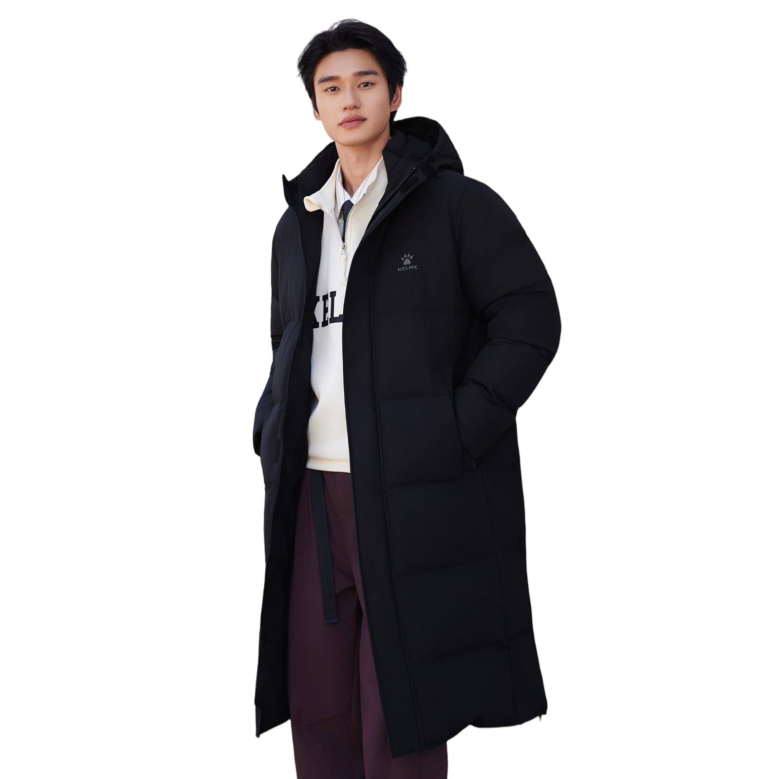 Amazon | [ケルメ] ロング ダウンジャケット メンズ ダウンコート 軽量