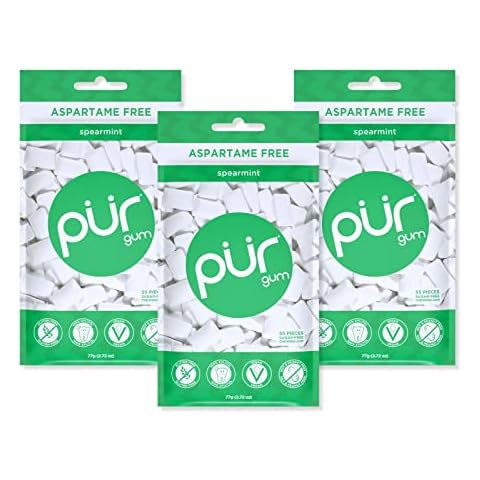 PUR Zahnpflegekaugummi mit 100% Xylit, Zuckerfrei Spearmint, ohne Aspartam, ohne künstliche Aromen Cover