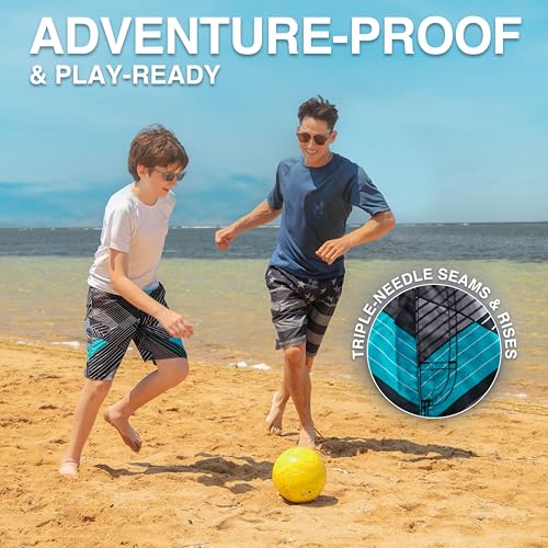 Image of Kanu Surf Boys' Toddler Troy Stripe Swim Trunks