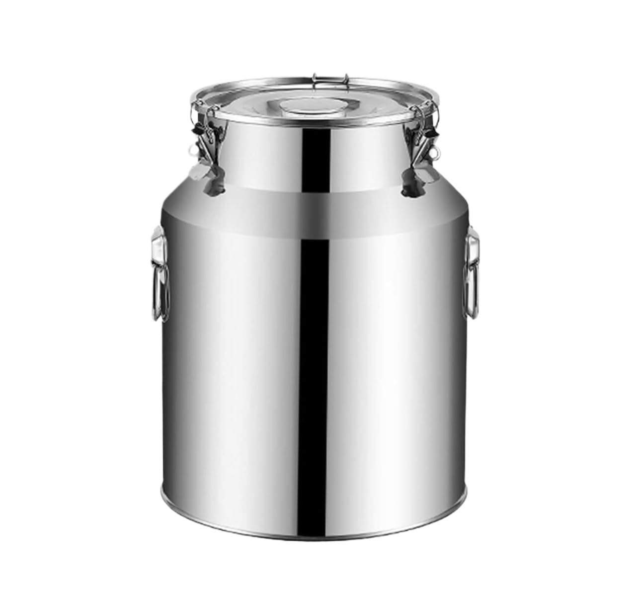 SaryEdge Milk Churn Pot Milk Can 304 Stainless Steel Jug Water Pot Oil Barrel With Silicone Sealed Lid Canister Dairy Pot,Silver-64L,Silver-64L