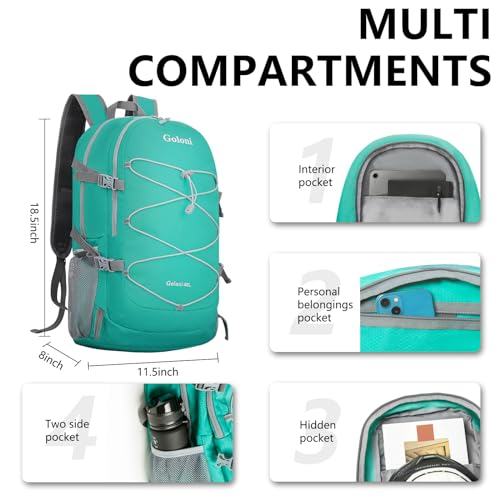 Mochila Deportiva Ligera Plegable 40L Celeste miniatura 3