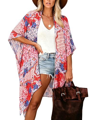 Image of Moss Rose Women Summer Bikini Kimono Bathing Suit Cover Ups for Swimwear