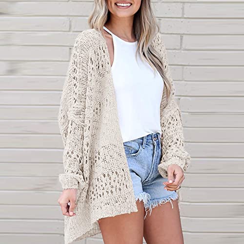 Crochet Cardigan for Women Kimonos Boho Long Sleeve Lightweight Loose Sweater 2025 Fall Casual Open Front Outfits3