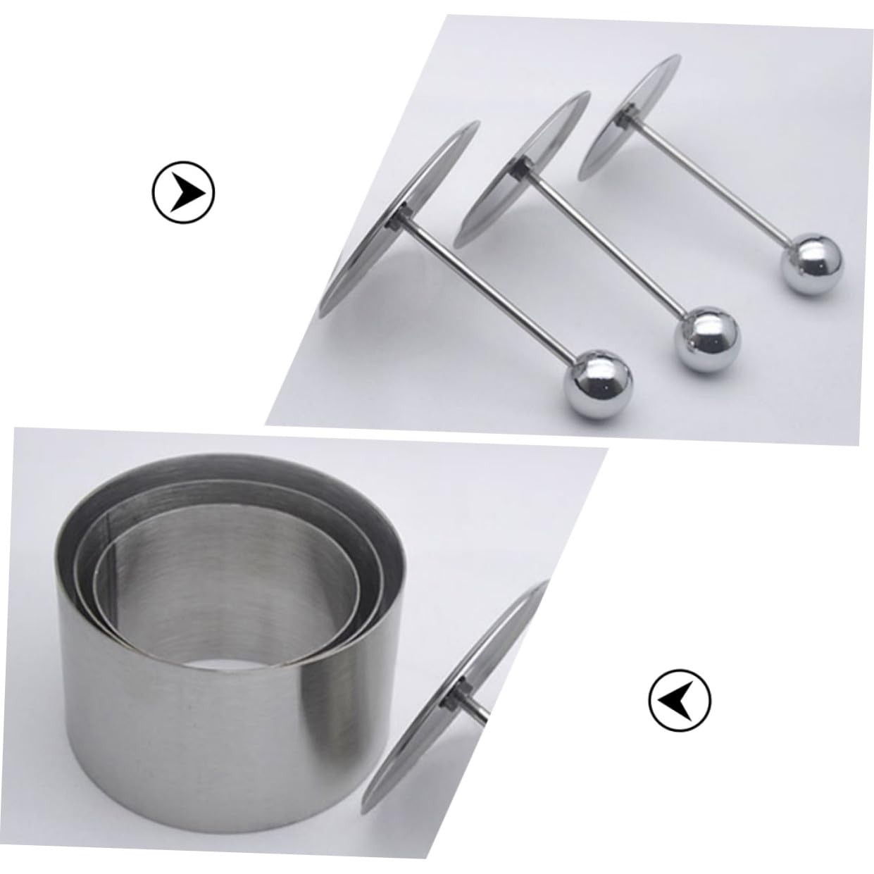 Molde Bordes Lisos de Acero Inoxidable Redondo para Platos Fríos Mantiene la Forma de Alimentos Herramienta Práctica para Cocina y Repostería
