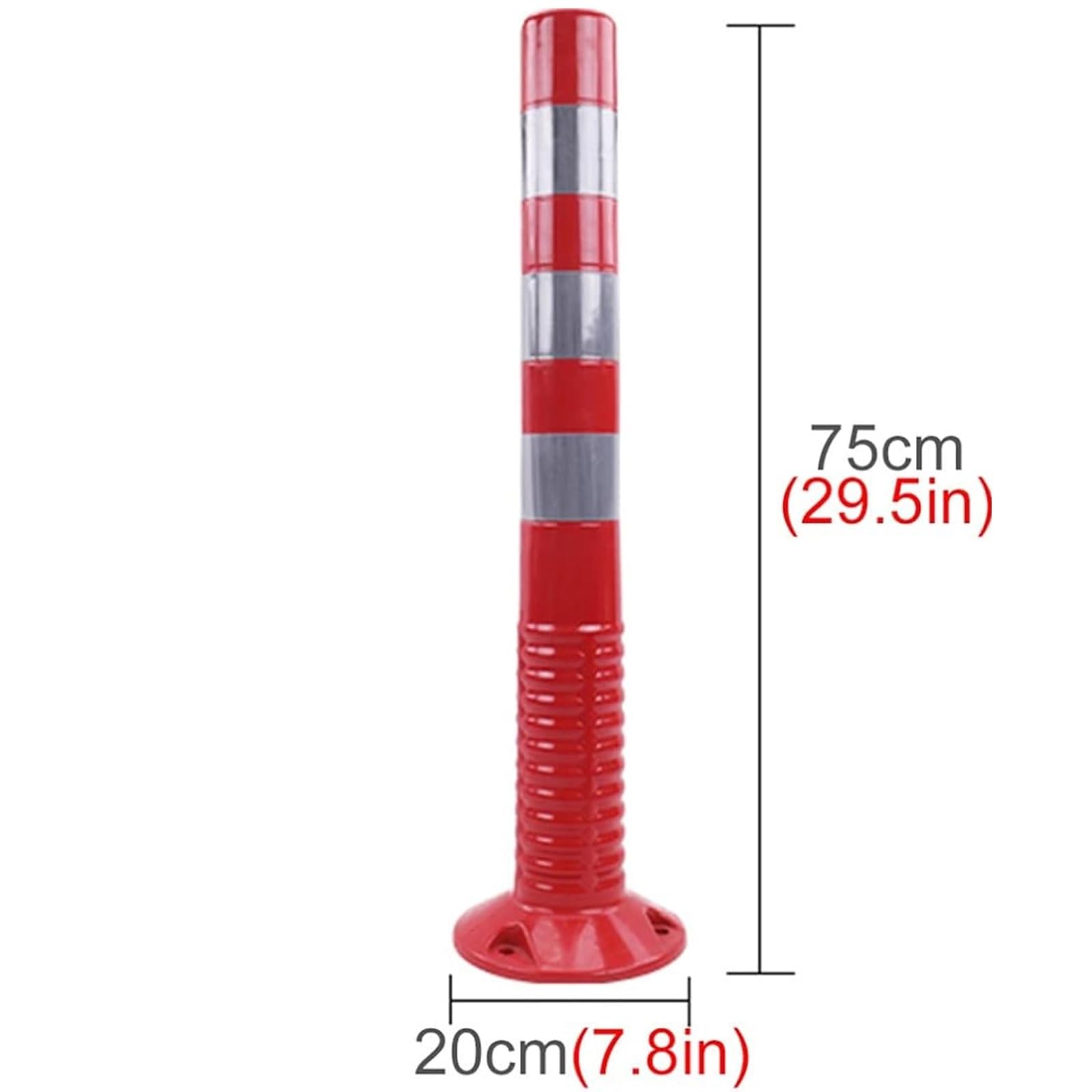 Generico Paletto di Sicurezza Resistente alle intemperie - Barriera Riflettente per marciapiedi e parcheggi, paletto di Sicurezza in plastica Resistente - Confezione da 5 (Arancione e Argento)