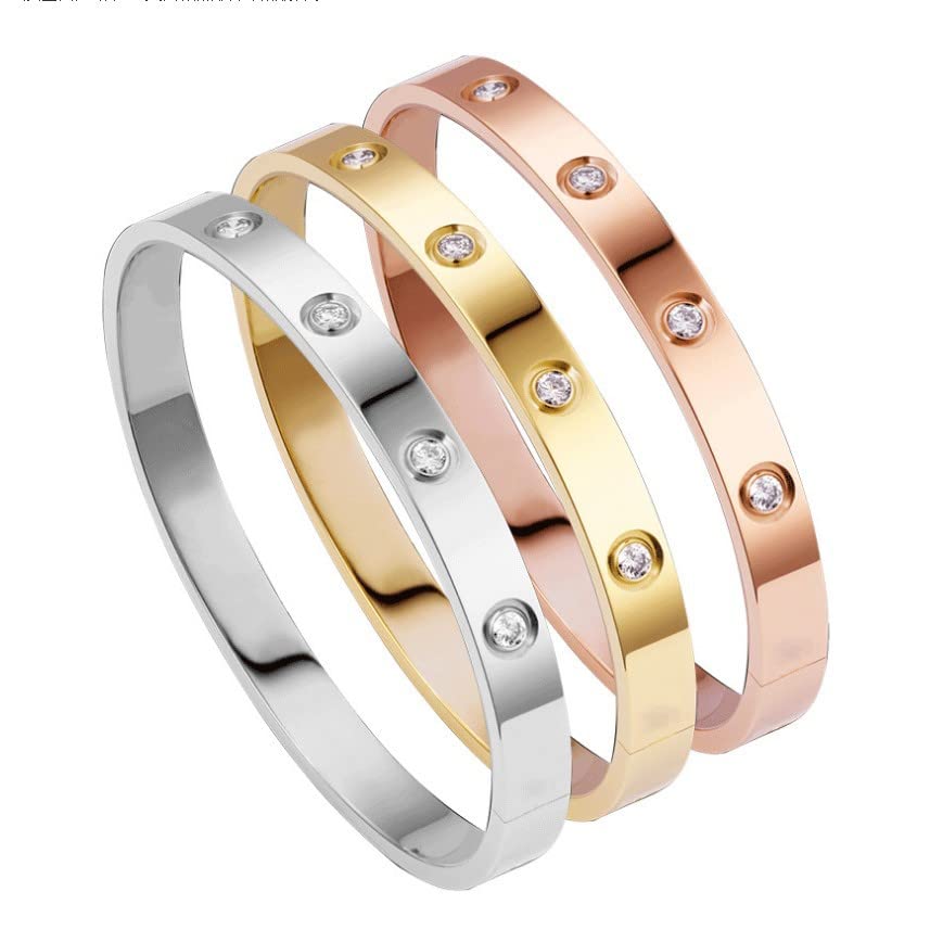 Love Bracelets Stainless Steel friendship Bracelet Cubic Zircon Filled Gold and Silver Female Women Mother's Day Valentine's Day Wedding Couple and Birthday Gift2