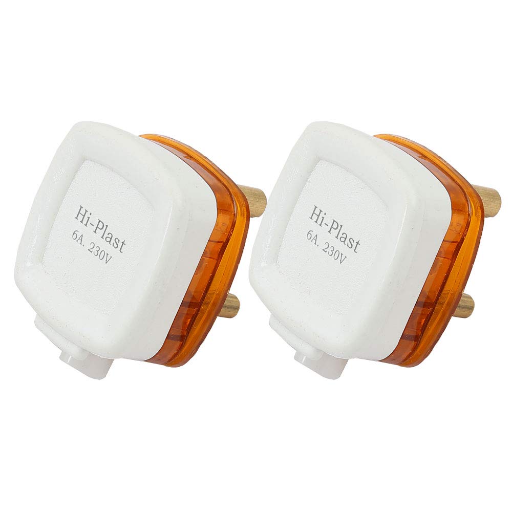 Hi-Plasst 6A 3-Pin Plug Top (Pack of 2) Heavy Duty, Fire-Resistant Electrical Plug for Iron, TV, Home Theatre, Speakers, Hair Dryer, Mixer Grinder| 6 Amp | Easy Installation or Replacing old Plug Top-image-48