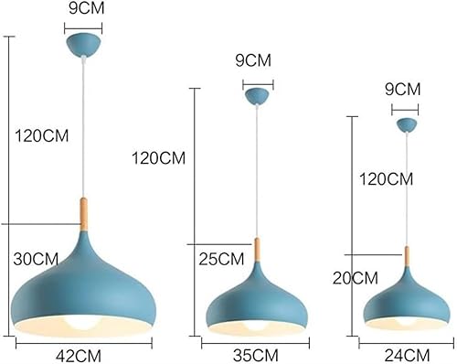Miniatura 8 de Lámpara colgante de color macarrón para interiores de altura ajustable, lámpara nórdica industrial E27, lámpara de techo para cocina, isla, comedor,