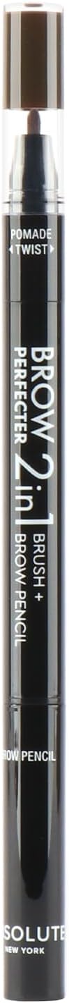 2-in-1 Brow Perfecter, Dual-Ended Eyebrow Tool, Pencil and Pomade (AEBD04 Chocolate)