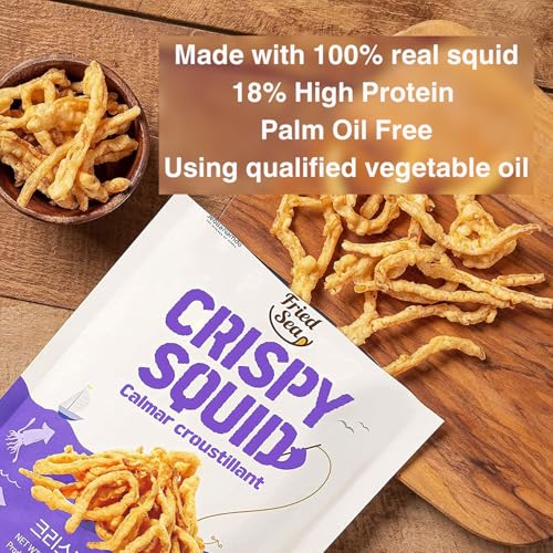FRIED SEA's Gewürzter Tintenfisch | 42.5g 3er | Würzig & proteinreich | Perfekt für Snacks & gesellige Momente