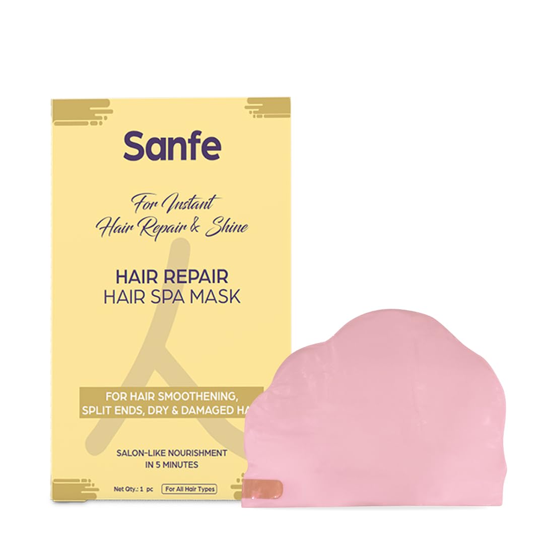 Sanfe Hair Repair Hair Spa Mask | For Instant Hair Repair & Shine | Hair Smoothening, Split Ends, Dry & Damaged Hair | Salon like nourishment in 5 minutes | 1 pc