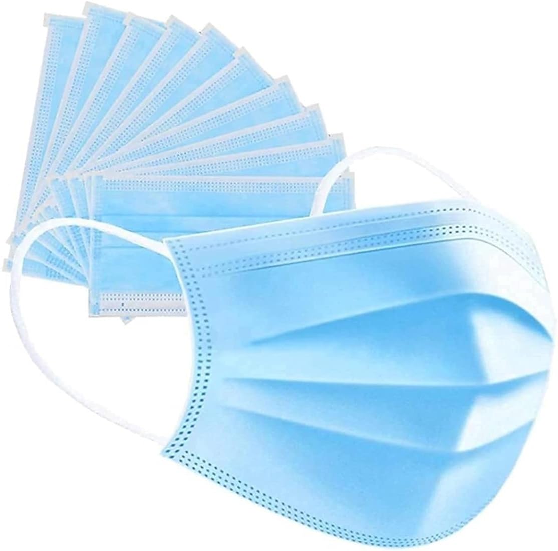 MEDROYAL NO.1 GLOVE Blue Non Woven Mask- Fabric 3 Ply Disposable Face Mask with Nose Clip and Reusable Travel Pouch (Blue, Pack of 50) for Unisex.-image-15