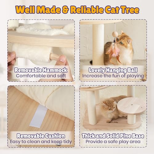 Árbol para Gatos de Madera Sólida Happy&Polly 56.3" Multi-niveles miniatura 5