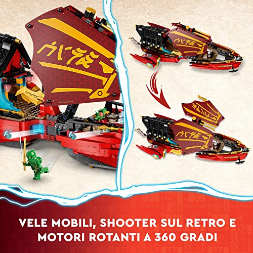 NINJAGO Il Vascello del Destino - Corsa Contro il Tempo, Set con Nave Giocattolo Volante, 2 Figure di Drago e 6 Minifigure, Giochi per Bambini e Bambine da 9 Anni, Idea Regalo di Compleanno 71797 - Lego - Immagine 3