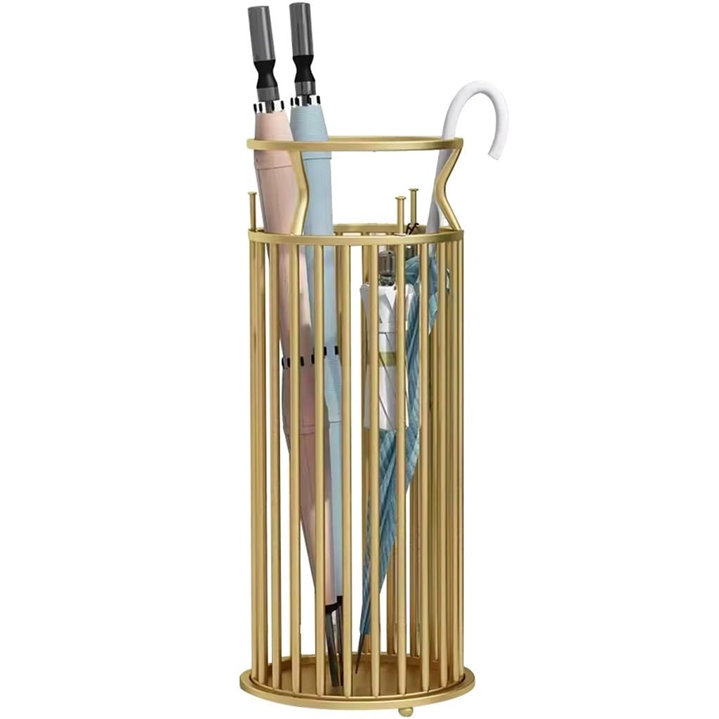 Flyiodfcxv Gold Umbrella Stand, Nordic Style Striped Hollow(Gold)