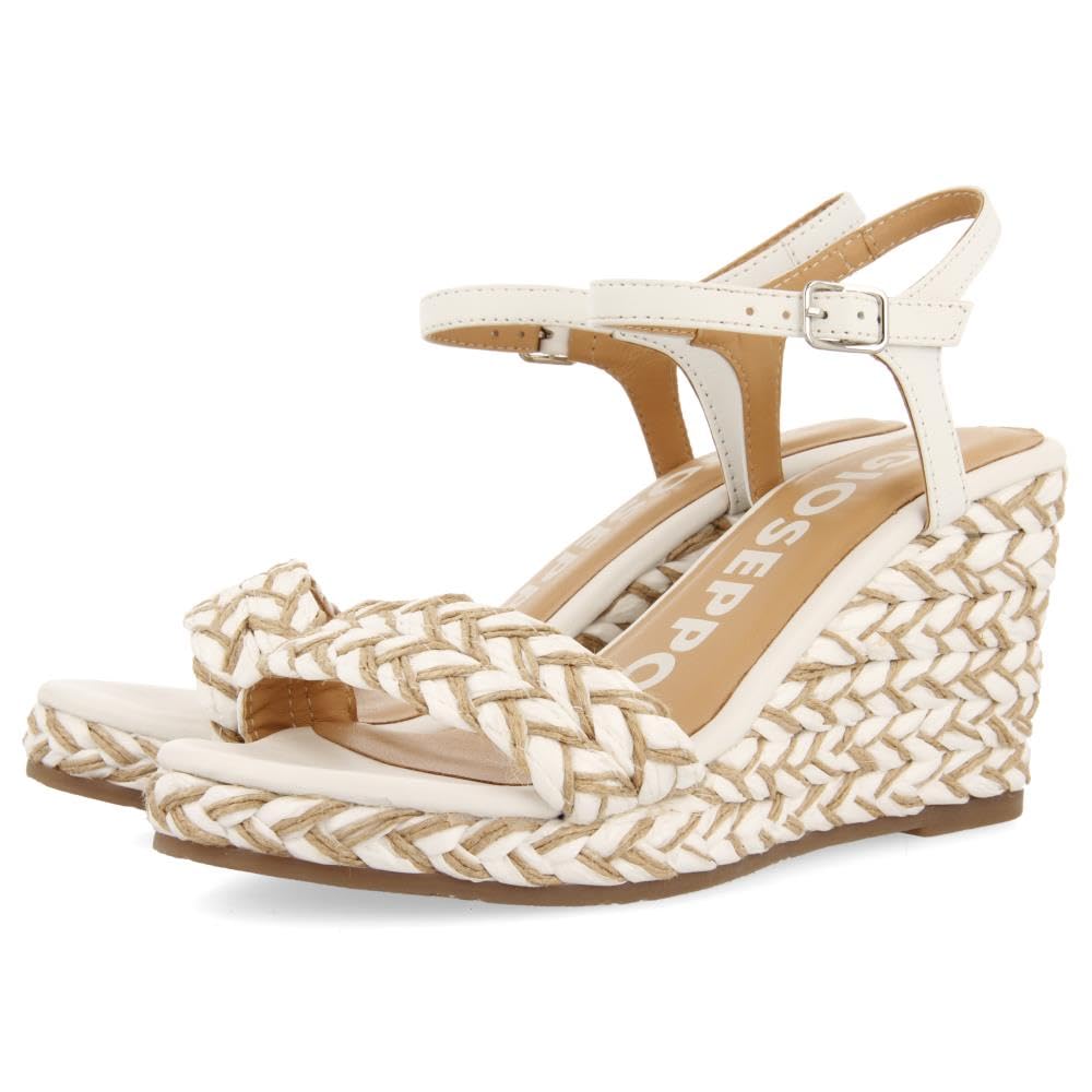 GIOSEPPO Tigard, Women's Espadrille Wedge Sandals, White, 41 EU, white, 8.5 UK