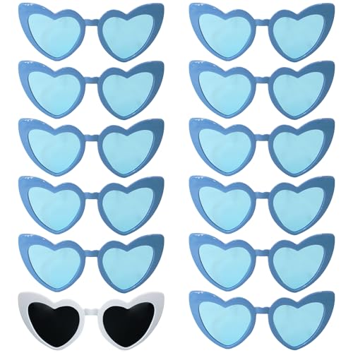 12 Pairs Bachelorette Party Heart Shaped Sunglasses Favors,Bridesmaid Proposal Gifts,Party Photo Props- Fun Party Decoration