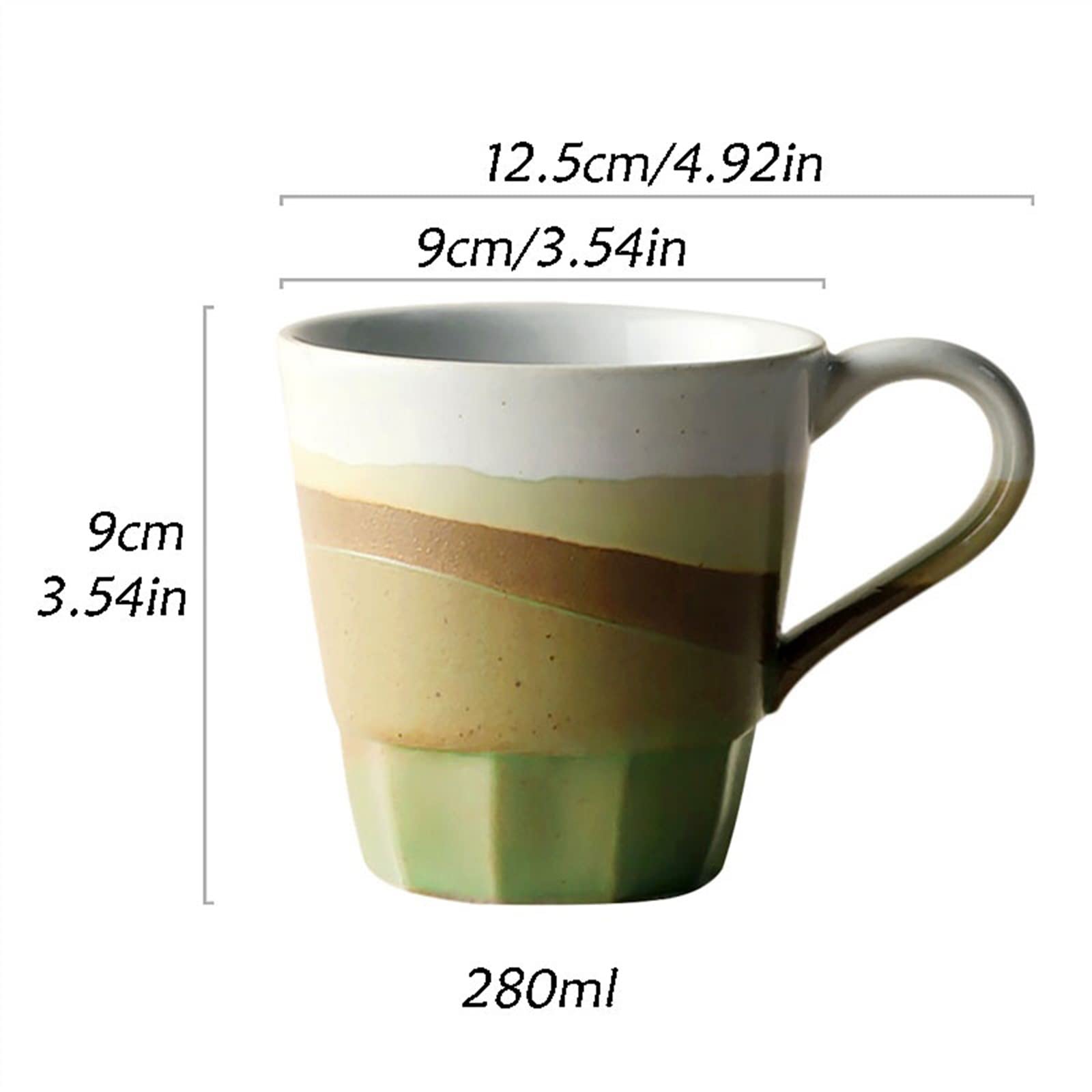 Becher 280ML Handgemachte Kaffeetasse Retro Ofen Wechsel Becher Exquisite personalisierte Paar Wassertasse Hochtemperaturbeständigkeit Kaffeetasse (Farbe: Grau)