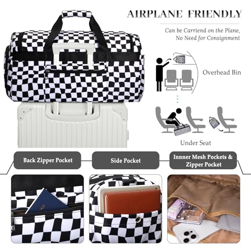 Sports Gym Bag for Men Women, Large Travel Duffle Bag with Shoe Compartment and Wet Pocket, Lightweight Weekender Overnight Bag Fitness Workout Bags for Sports, Gym, Travel3