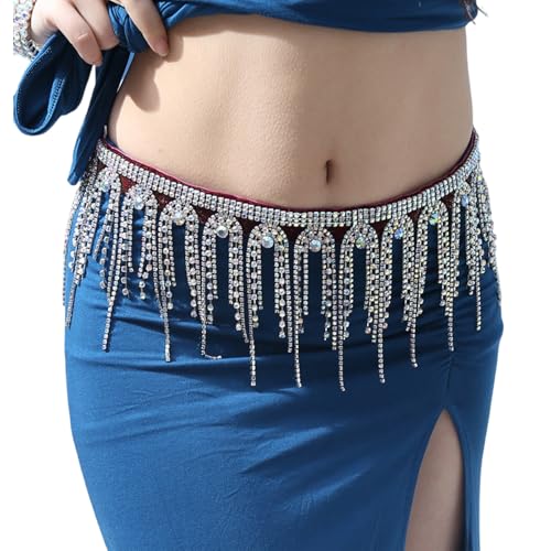 Chaîne de taille pour danse en métal de qualité et réglable à longs glands